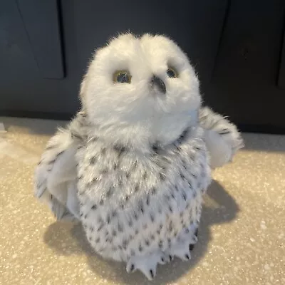 BEARINGTON Drift Snow Owl Plush White Black Stuffed Animal 8 Inch Toy • $19.86