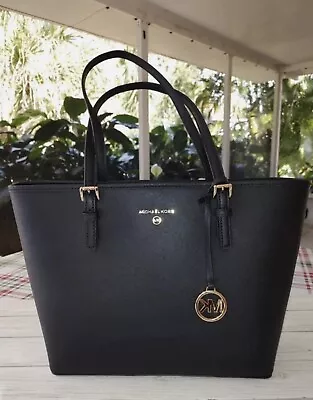 Michael Kors Black Satchel Handbag Purse With Handles And Removable Strap • $94