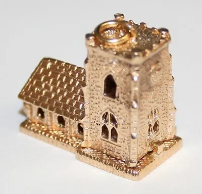 Large Vintage 9ct Yellow Gold Charm Church Opens Wedding 10.5 Grams • £359