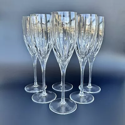 Miller Rogaska Soho Crystal Stemware Fluted Champagne Glasses Set Of (6) 9”H • $240