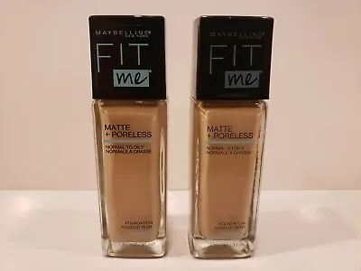 Maybelline~Lot Of 2~Fit Me Matte+Poreless Liquid Foundation W/ Clay~#118 Light B • $14.99