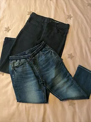 £8 • Buy Boys Jeans Navy Blue Skinny Mid Blue Pull On Age 8 Years Next Blue Zoo