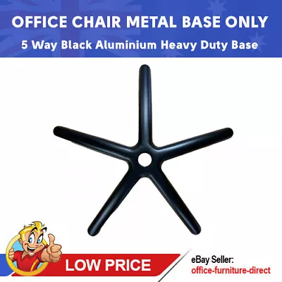 Office Chair Base Only Metal 5 Way Black Aluminium Bases Heavy Duty • $72