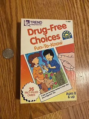 Vintage Trend Enterprises Drug Free Choices Flash Cards Retro Educational • $9.99