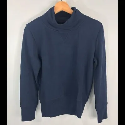 New Madewell Small Blue Women's Turtleneck Sweatshirt Sweater Mock Neck • $9.99