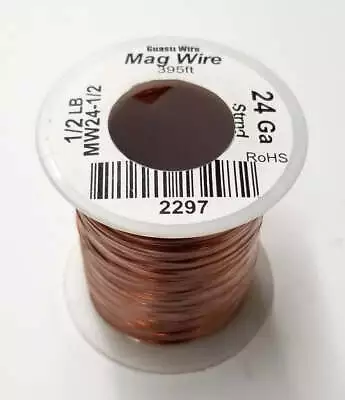 24 Gauge Insulated Magnet Wire 1/2 Pound Roll (395' Approx.) 24AWG MW24-1/2 • $19.95