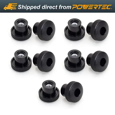 POWERTEC QNB3004-P2 Round Thru Knobs - 1/4 -20 Knob Thru Hole Fittings 10 PK • $14.71