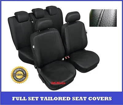 Black Leatherette Full Set Tailored Seat Covers Mercedes Class C W201 W202 W203 • $118.70