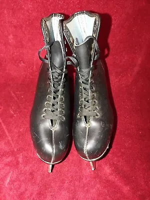 Vintage Imperial Blade Black Figure Skates Ice Skates Mens Sz 9 Please Read • $22.41