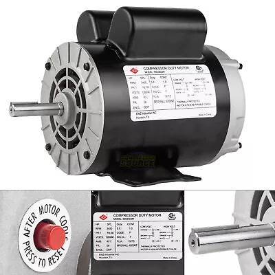 $164.95 • Buy 2 HP SPL Compressor Duty Electric Motor 3450 RPM 56 Frame 5/8  Shaft 120/240 V