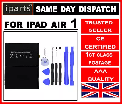 £14.15 • Buy GENUINE IPARTS® REPLACEMENT BATTERY FOR APPLE IPAD AIR 1 8827mAh OEM + TOOLS