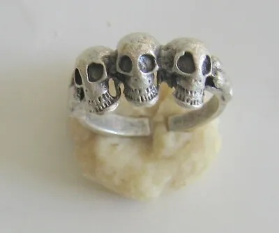  Memento Mori Skull Ring - Three Skulls Scary But Beautiful On The Hand Jewelr  • $45
