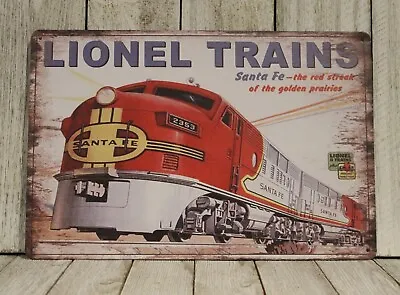 Lionel Trains Tin Metal Sign Poster Toy Trainset Rustic Vintage Style Man Cave • $10.97