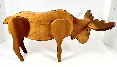 Moose Pooping Wood Moose Wooden Candy Dispenser Droppings Novelty Toy • $22.49