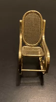 Brass Tone Metal Miniature Dollhouse Rocking Chair Rocker Furniture • $7.83