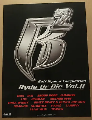 RUFF RYDERS PROMO Poster For 2000 CD SNOOP DOGG Method Man SCARFACE Redman DMX • $49.99