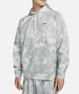 Nike Therma-FIT DQ4836-077 Men's Smoke Gray Long Sleeve Pullover Hoodie DTF725 • $39.99
