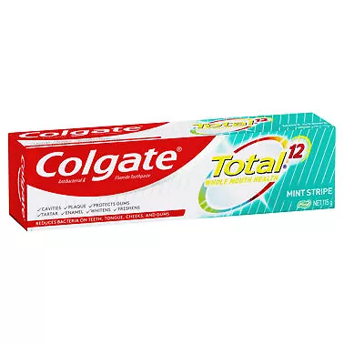 Colgate Total Mint Stripe Antibacterial & Fluoride Gel Toothpaste 115g • $3.99
