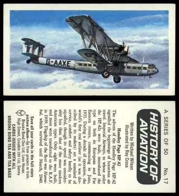 Handley Page HP.42 #17 History Of Aviation 1972 Brooke Bond Tea Card • £0.99