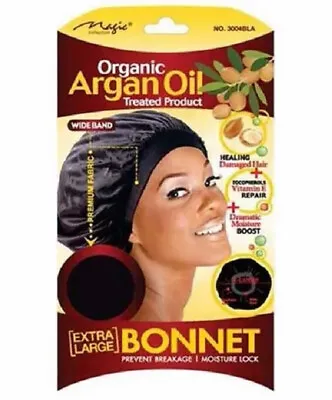 Magic Collection Argan Oil Extra Large Bonnet Prevent Breakage  Black • £3.90