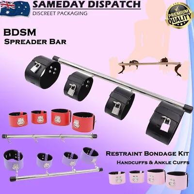BDSM Spreader Bar Bondage Kit Restraint Fetish Leg Open Ankle Handcuffs Sex Toy • $32.99