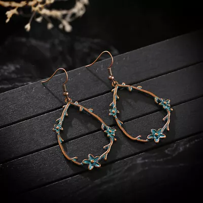 Big Round Gold Jhumka Drop Balls Flower Earrings Indian Gemstone Jewelry Gifts • $3.29