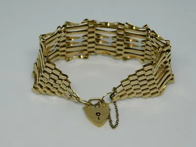 £575 • Buy 9ct Gold 8 Bar Gate Bracelet