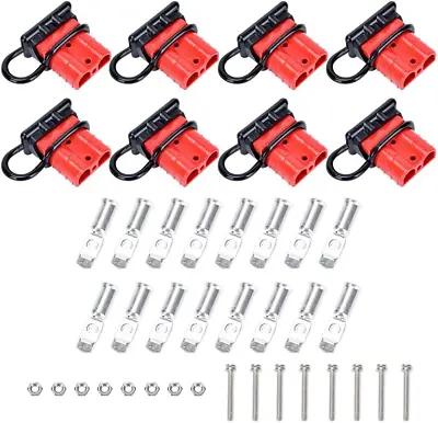 8 Pcs 6-10 Gauge Anderson Connector Plug 50A 12-36V Battery Quick Connector Red • $26.24