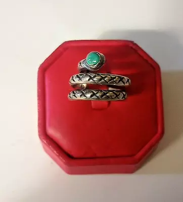 Vintage Sterling & Turquoise Snake Ring. Size: 8.5 • $33