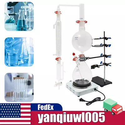 Essential Oil Steam Distillation Apparatus 2000ml Water Distiller Purifier Kit • $140