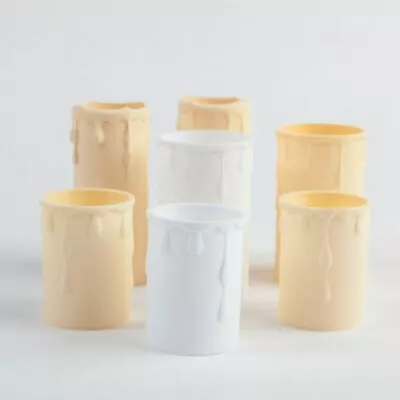 White Cream Candle Wax Drip Effect Chandelier Light Bulb Sleeve 50 X 33mm • £8