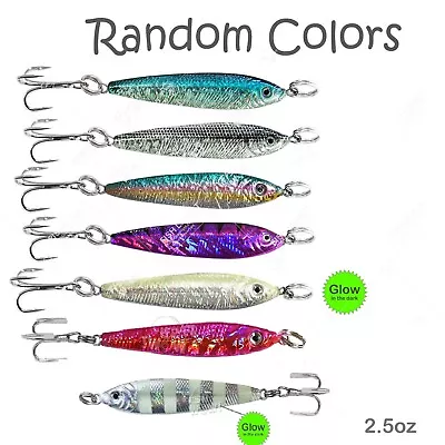 10pcs 2.5oz Silver Fishing Mega Live Baits Metal Lures Luna Jig Holographic New • $39.94