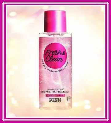 Victoria's Secret PINK FRESH & CLEAN SHIMMER Scented Body Mist Spray 8.4 Oz NEW • $16.95