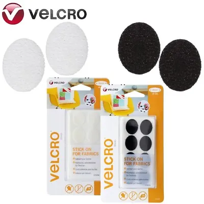 HOOK & LOOP CRAFT DOTS Velcro Brand Sticky Spots Coins Closure Zip Black/White • £7.96