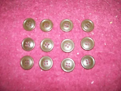  12 - Orig. Ww Ii Brown M-1943 Field Jacket Buttons 7/8 Inch In Diameter • $15.99
