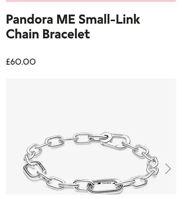 Pandora Silver ME Chain Bracelet Small Link 17.5 Cm In Original Box KL/ML • £20