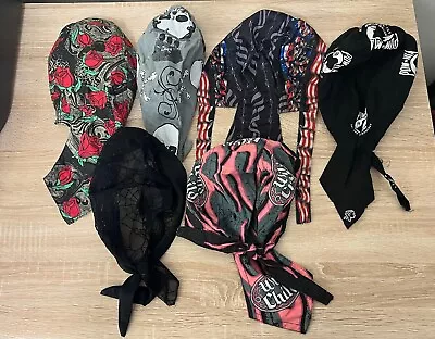 Lot Of 6 Bandana Head Wrap Skull Cap Motorcycle For Men Women Harley Etc • $15.99