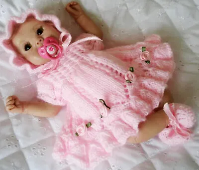 Dolls Clothes Knitting Pattern 7 To 8 Inch Tall Doll Dress Bonnet Pants Boots  • £3.99