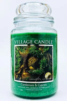 1 Village Candle CARDAMOM CYPRESS Large 2-Wick Classic Jar Candle 21.25 Oz • $24.99