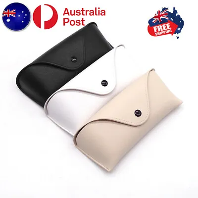 $12.69 • Buy Sunglasses Pouch Reading Glasses Leather Case Eye Glasses Bag Protector Box AU