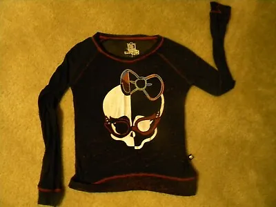 Monster High Chic Cover Up Black Bling Top Shirt Long Sleeve Juniors Sz S READ • $5