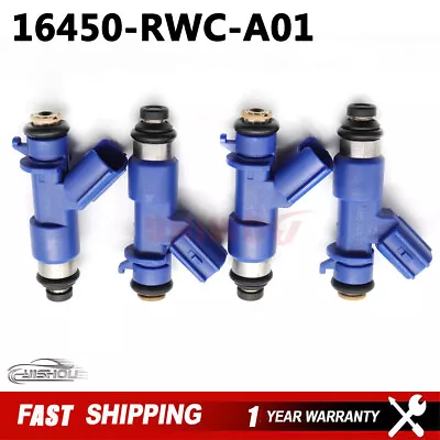 Fuel Injector 16450-RWC-A01 4PCS For Honda Civic 1.6L 2.0L FJ983 16450RWCA01 • $38.96