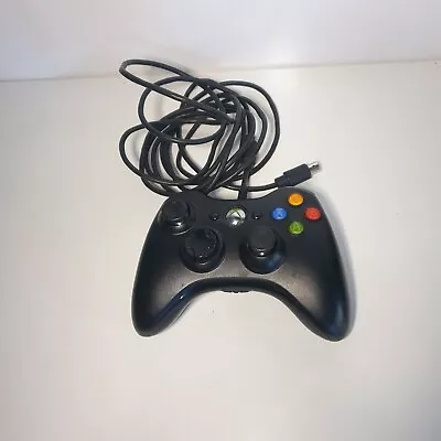 Genuine Xbox 360 Black Wired Controller - NO USB PLUG - Tested **Free Postage** • $34.88