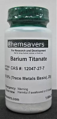 Barium Titanate 99.9% (Trace Metals Basis) Certified 25g • $45.95