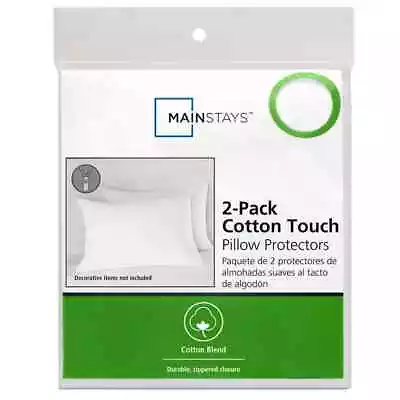 2 Pack Zippered Pillow Protector Cover Cotton Touch Standard/queen Covers 28x20 • $9.49