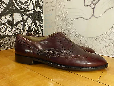 Brass Boot Brown Leather Wingtip Oxfords Men's 9M #93403 Made In Italy Vintage • $49.95