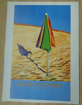 David Hockney Poster Los Angeles Museum Of Art Retrospective Beach Umbrella Sand • $37.59