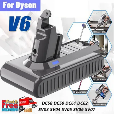 9500mAh For Dyson V6 Battery SV03 SV04 SV09 DC58 DC59 DC61 DC62 DC74 Animal New • $25.49