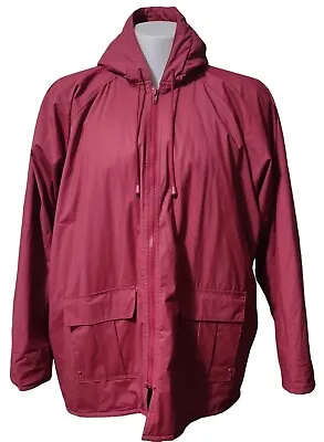 Misty Harbor Jacket Men's 3XL  Rain Coat XXXL Slicker Plaid Lined Original Red • $28.85