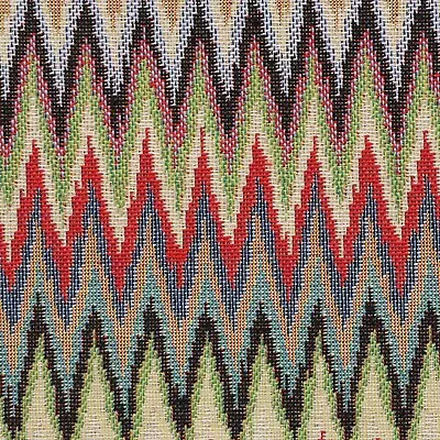 Zigzag Multi Tapestry Fabric | Jacquard | Retro Curtains Upholstery Cushions • £1.99